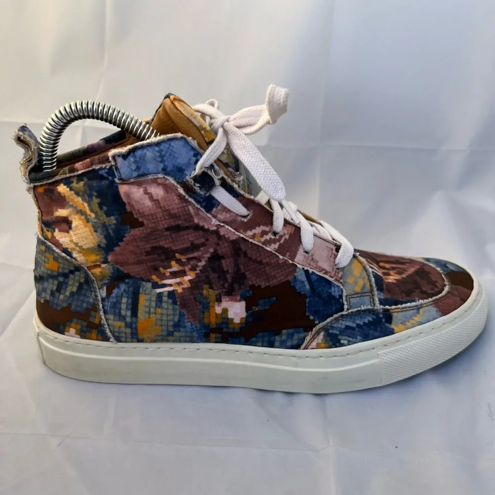 Raparo pixelated floral multicolor high tops, size EU W 37/6.5. Made in Italy. - Picture 2 of 9